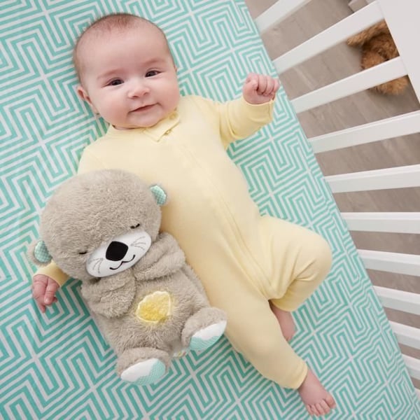 Fisher-Price - My Otter Cuddles Goodnight - Musikalisk och lysande nattlampa för baby - Utvecklingsleksak - Från födseln FXC66