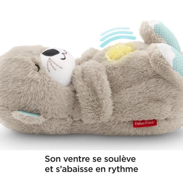 Fisher-Price - My Otter Cuddles Goodnight - Musikalisk och lysande nattlampa för baby - Utvecklingsleksak - Från födseln FXC66