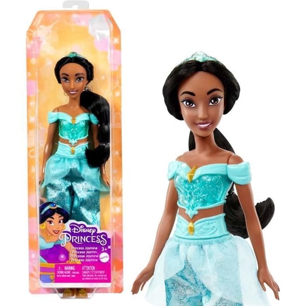 Jasmin-dukke 29 cm. Mattel Disney Prinsesse-dukke påklædning og tilbehør HLW12 Jasmin-dukke 29 cm. Mattel Disney Prinsesse-dukke påklædning og tilbehør HLW12