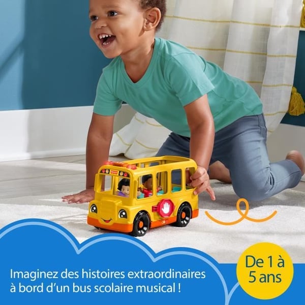 Fisher-Price Little People -koulubussi, työnnettävä musikaaliajoneuvo HYT03