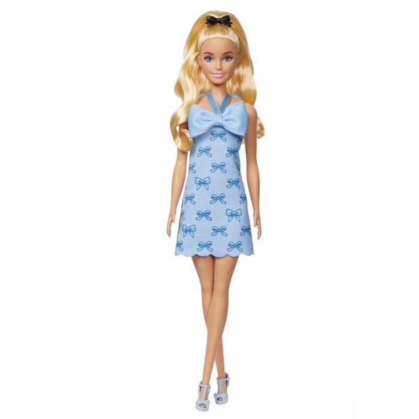 Barbie - Barbie Fashionistas Dukke Baby Blå Rygløs Kjole med Sløjfe - Barbie - HYT93