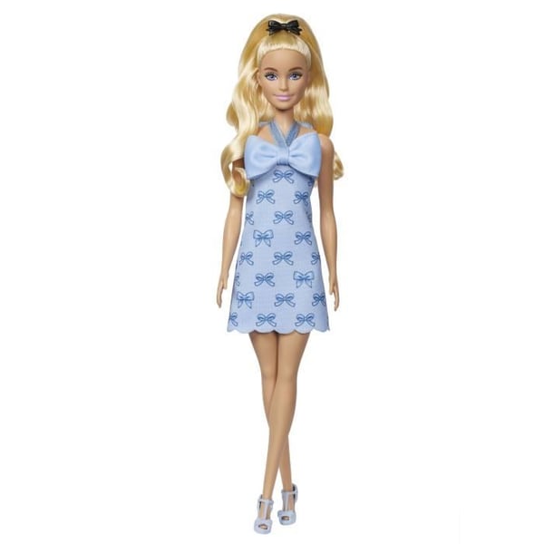 Barbie - Barbie Fashionistas Dukke Baby Blå Rygløs Kjole med Sløjfe - Barbie - HYT93