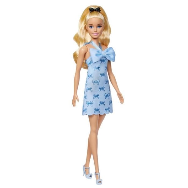 Barbie - Barbie Fashionistas Dukke Baby Blå Rygløs Kjole med Sløjfe - Barbie - HYT93