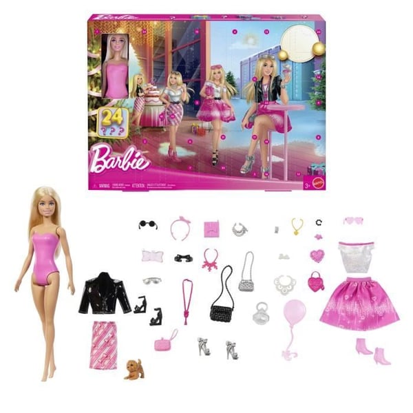 Barbie Adventskalender - Med 24 Delar och Tillbehör - Barbie - JFL63