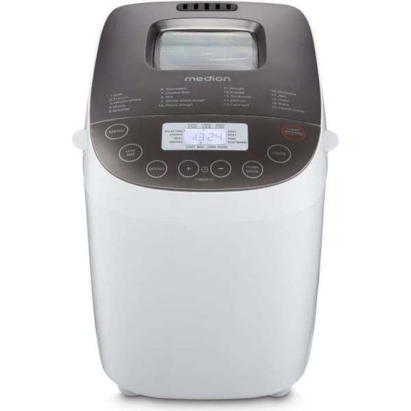 Brödmaskin - MEDION - 50076798 - 950 W - 19 program - Ventil - Vit