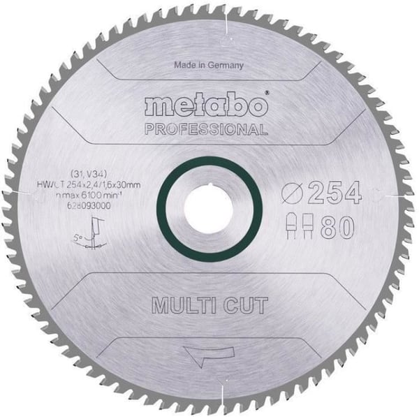 Pro-pyörösahanterä - METABO - Multi Cut HW/CT 254x30,80FZ/TZ 5°