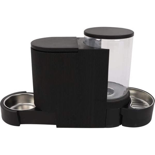 M.PETS DUPLO 1,3 kg/3 l foder- og vanddispenser - 40 x 16,2 x 29,1 cm - sort