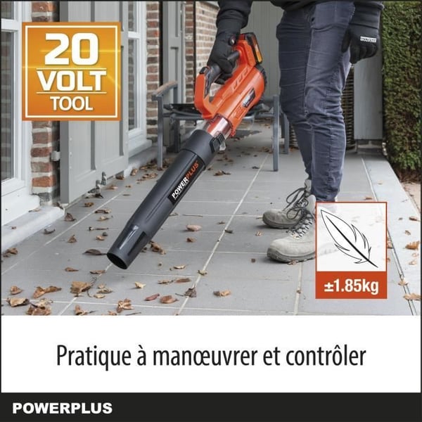 20 Volt batteriblæser. Hastighed 145 km