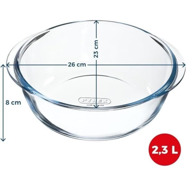 Ilmafriteerausastia - PYREX - 1450144 - Pyöreä - Borosilikaattilasia - 26 cm
