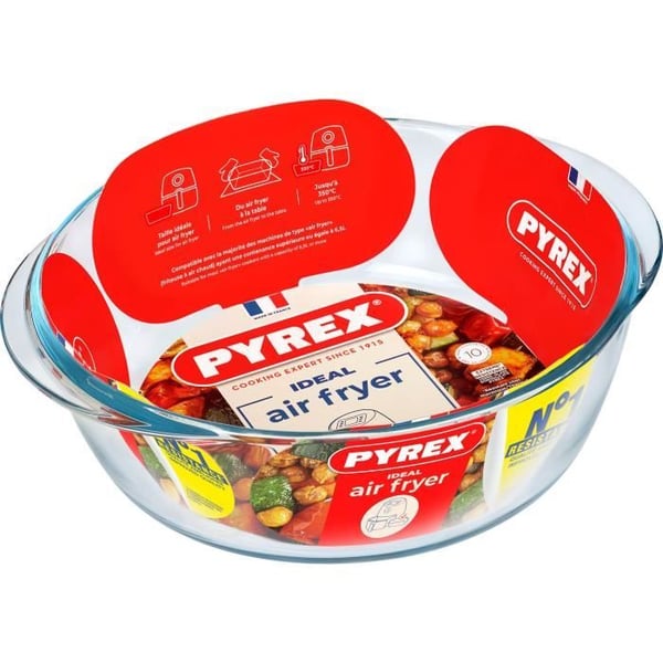 Ilmafriteerausastia - PYREX - 1450144 - Pyöreä - Borosilikaattilasia - 26 cm