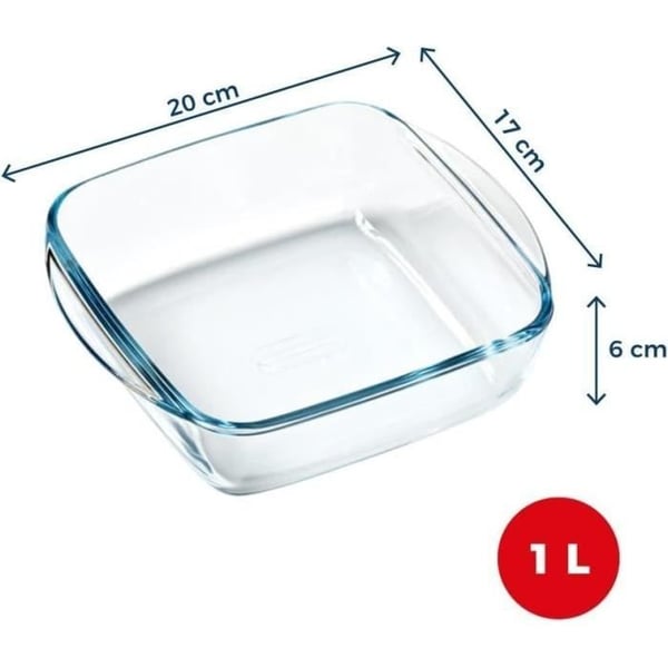 Airfryer-skål - PYREX - 1450141 - Firkantet - Borosilikatglas - 20 x 17 cm
