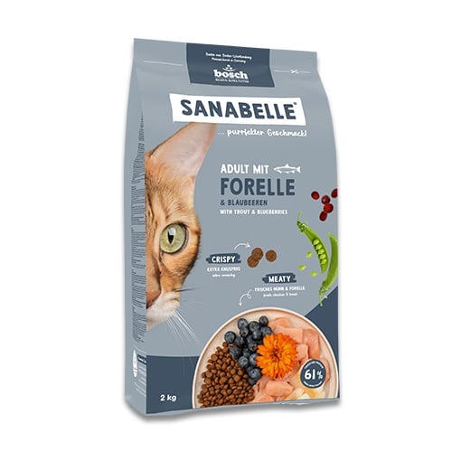 Bosch Sanabelle torrfoder för vuxna katter, öring, 8 kg