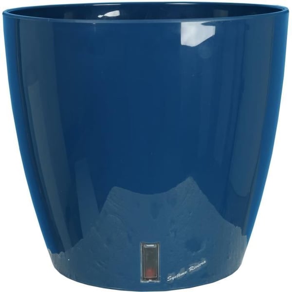 RIVIERA EVA NY rund blomlåda - Plast - Diameter 31 cm - Blå