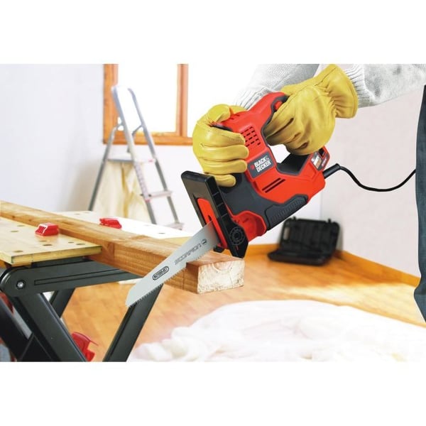BLACK+DECKER RS890K-QS 500 W:n johdollinen Scorpion-käsisaha kotelossa, 3 terää