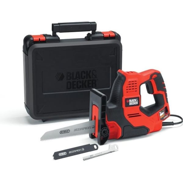 BLACK+DECKER RS890K-QS 500 W:n johdollinen Scorpion-käsisaha kotelossa, 3 terää