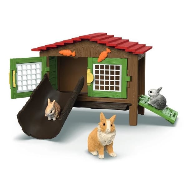SCHLEICH 42728 Farm World -kaninhäkkisetti. Ikä 4+