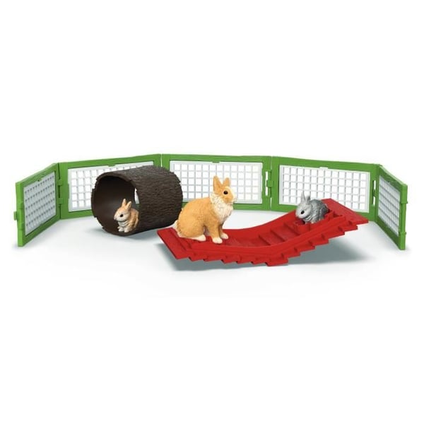 SCHLEICH 42728 Farm World -kaninhäkkisetti. Ikä 4+