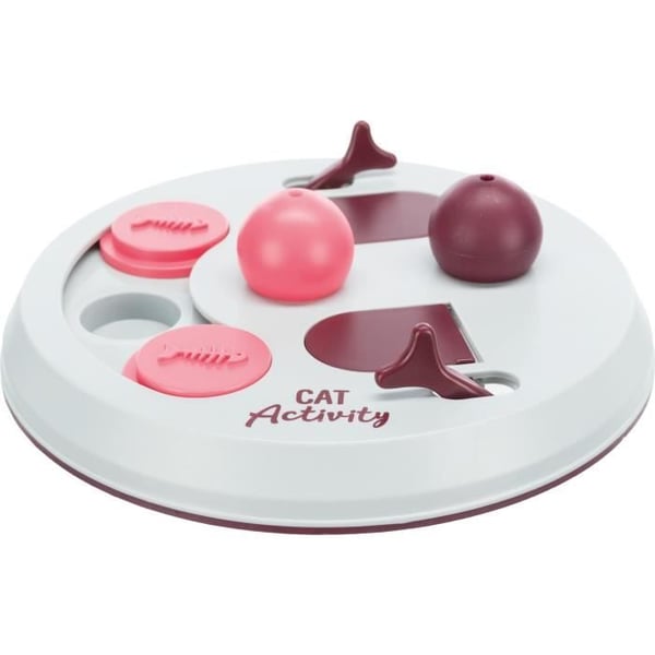 Katteaktivitetsspil - TRIXIE - Flipbræt - ø 23 cm - Lysegrå / Salvie / Gammelrosa