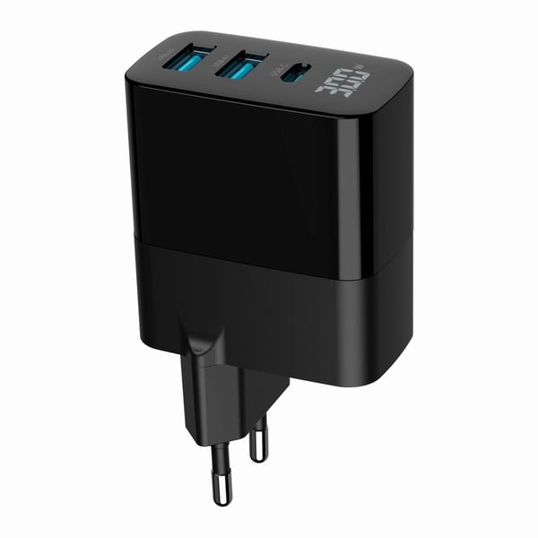 Gembird TA-UC-PDQC30LCD-BK-02 mobiloplader Universal Sort AC Hurtigopladning Indendørs