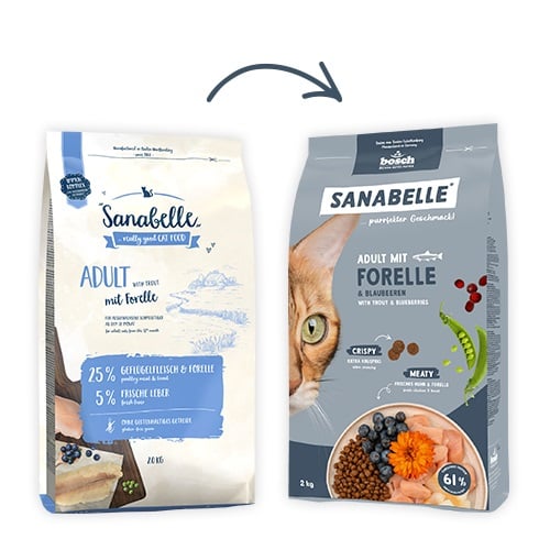 Bosch Sanabelle torrfoder för vuxna katter, öring, 8 kg