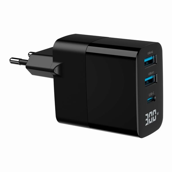 Gembird TA-UC-PDQC30LCD-BK-02 mobiloplader Universal Sort AC Hurtigopladning Indendørs