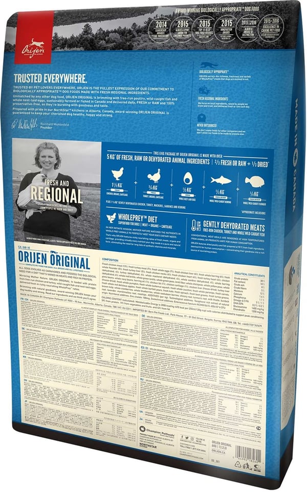 Orijen Original 2 kg Vuxen Kyckling. Fisk. Kalkon