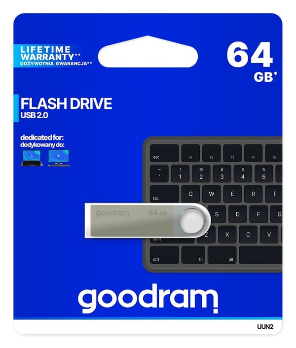 Goodram UUN2 USB 2.0 USB-flashdrev 64 GB USB Type-A Sølv