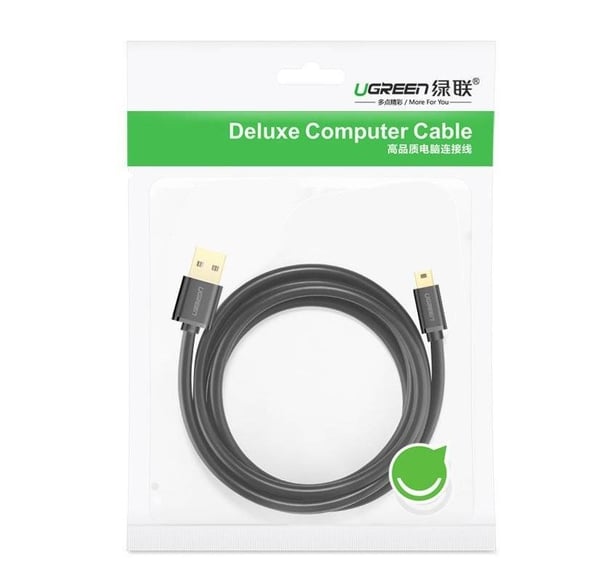 Ugreen USB-kabel - mini-USB 480 Mbps 3 m US132 (sort)