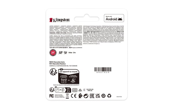 Kingston Technology 512GB microSDXC Canvas Select Plus Gen3 150MB/s A1-kort + adapter