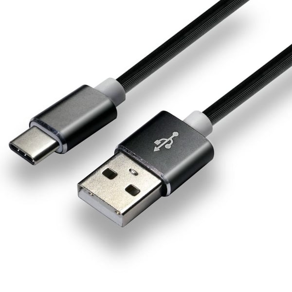 everActive USB-C-kaapeli 1m - musta. silikoni. pikalataus. 3A - CBS-1CB