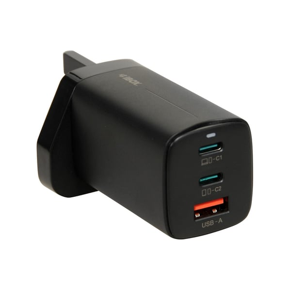 iBOX C-65 Sort. GaN 65W universaloplader UK-stik