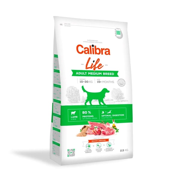 CALIBRA DOG life vuxen mellanstor lamm 2,5 kg CALIBRA DOG life vuxen mellanstor lamm 2,5 kg