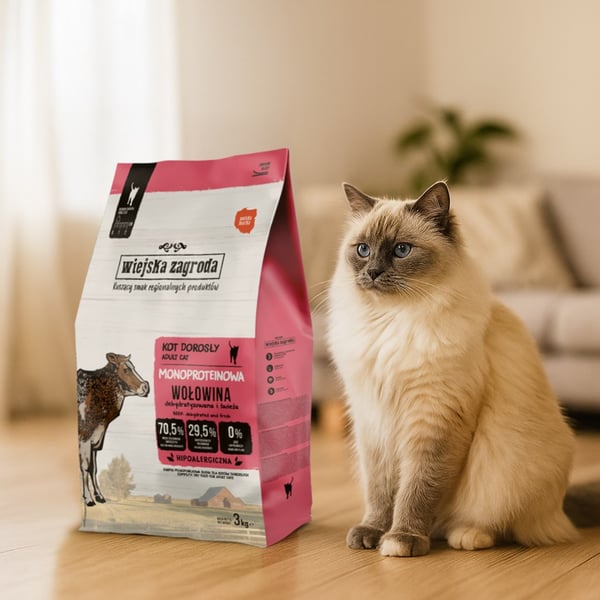 Rural Farm Monoprotein Nötkött - torrfoder för katter - 3 kg