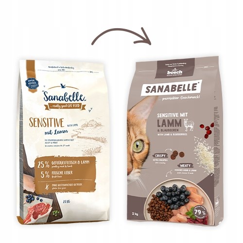 BOSCH Sanabelle Life Sensitive med lamm och blåbär - torrfoder för katter - 8 kg