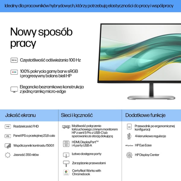 HP Series 5 Pro 23,8 tommer FHD-skærm - 524pf