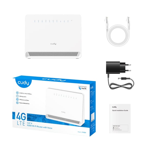 CUDY LT400V Wi-Fi 4G N300 Router med stemme