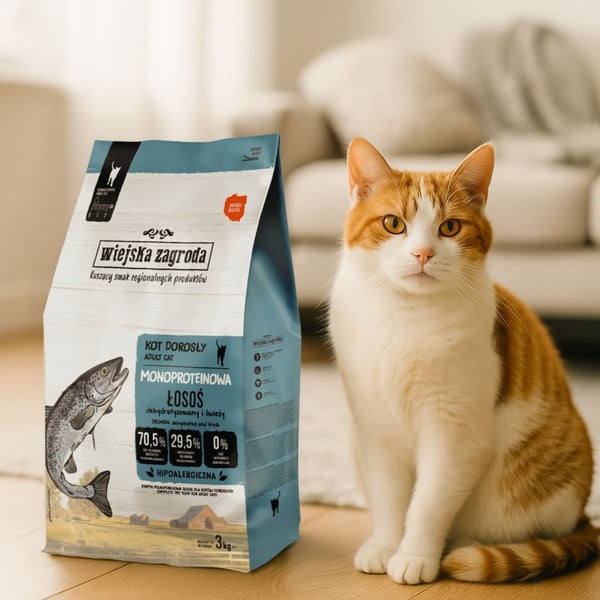 Rural Farm Monoprotein Lax - torrfoder för katter - 3 kg