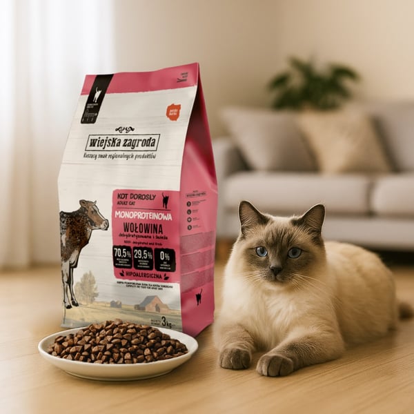 Rural Farm Monoprotein Nötkött - torrfoder för katter - 3 kg