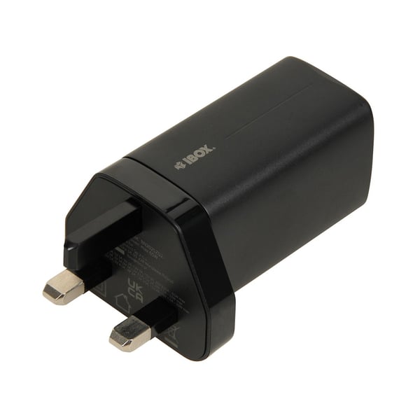 iBOX C-65 Sort. GaN 65W universaloplader UK-stik