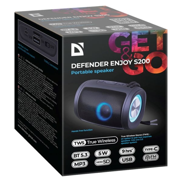 BLUETOOTH-KAIUTIN DEFENDER S200 5W MUSTA
