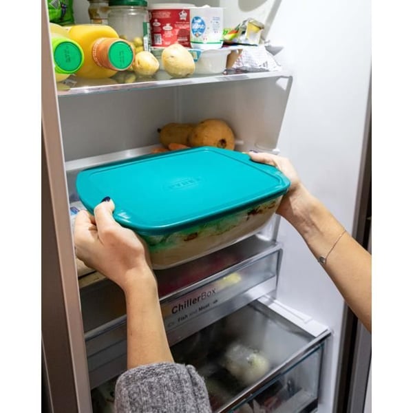 Set med 3 fat med lock - PYREX - Cook & Store - Glas - Rektangulärt - 0,4/1,1/2,5 L