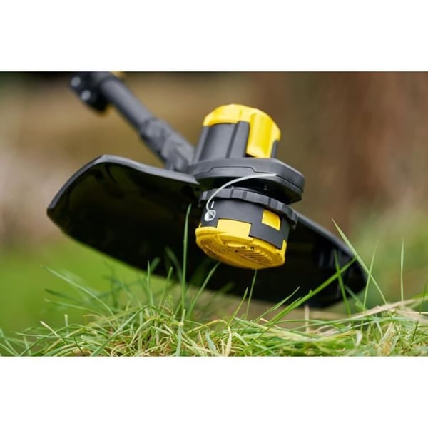 STANLEY FATMAX - 18V BØRSTELØS 33CM GRÆSTRIMMER - Leveres med hjuloplader og 4AH batteri