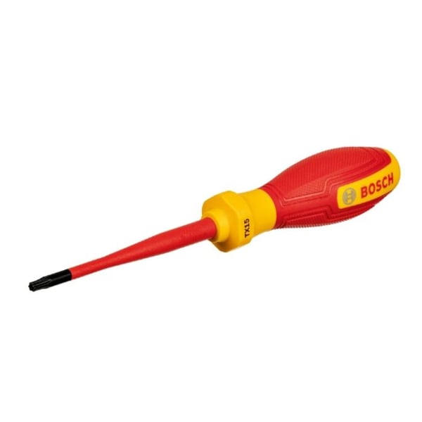 VDE-skruvmejsel - BOSCH - TX15x75 - Isolerad upp till 1000 V - Termoplastisk elastomer - Halkfri