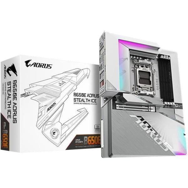 Bundkort - GIGABYTE - B650E AORUS STEALTH ICE - AMD AM5 - DDR5 - Wi-Fi 7