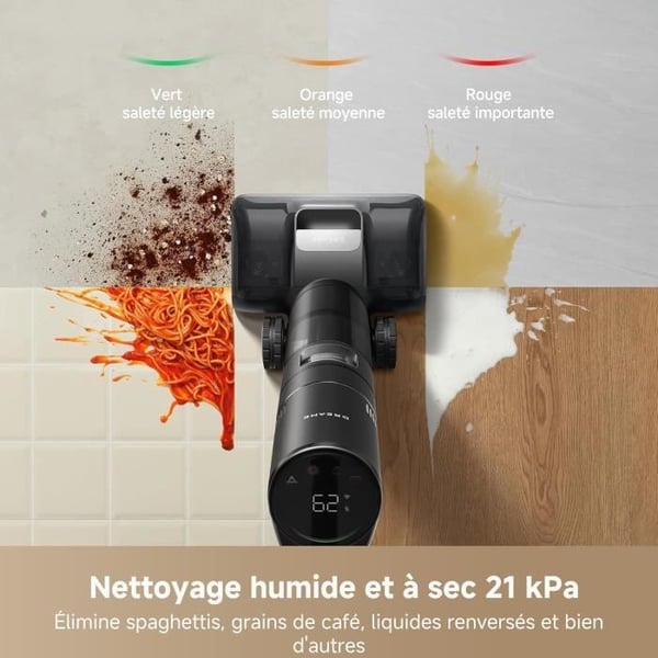 DREAME H15 Pro støvsuger. AI DescendReach robotarm. Trekantet. 21 kPa. Filtfri. 100°C nedsænkende børstevask.