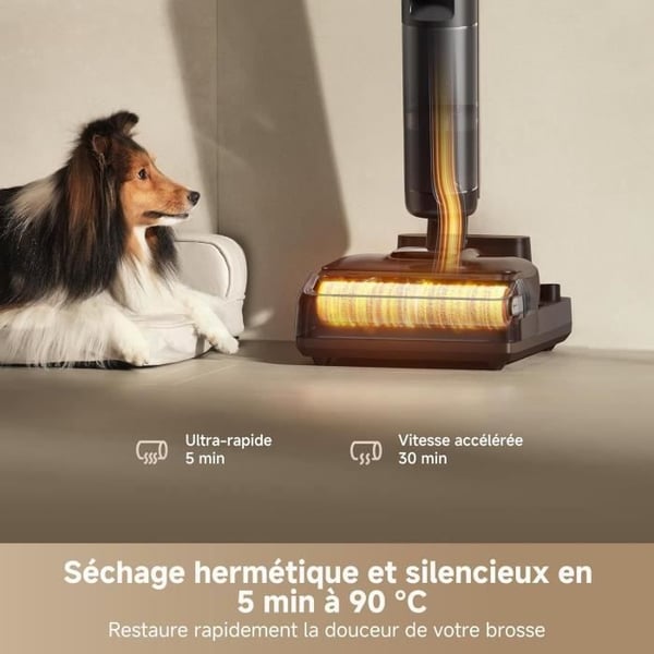 DREAME H15 Pro støvsuger. AI DescendReach robotarm. Trekantet. 21 kPa. Filtfri. 100°C nedsænkende børstevask.