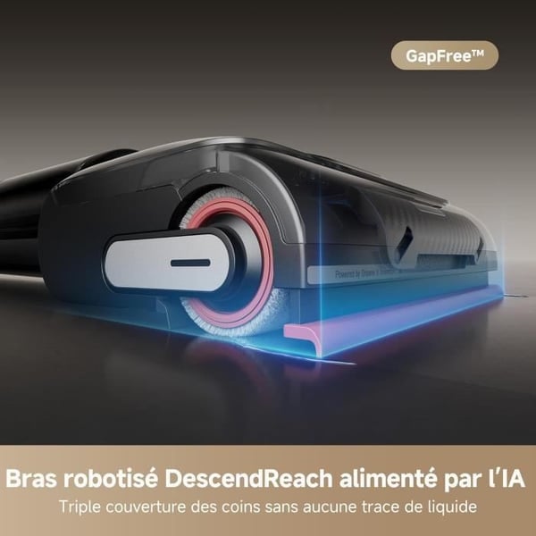 DREAME H15 Pro støvsuger. AI DescendReach robotarm. Trekantet. 21 kPa. Filtfri. 100°C nedsænkende børstevask.