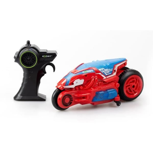 Fjernstyret motorcykel - EXOST - MOTODRIFT X LED 24 Ghz - 1:18 - Rød - 23 cm - Fra 5 år