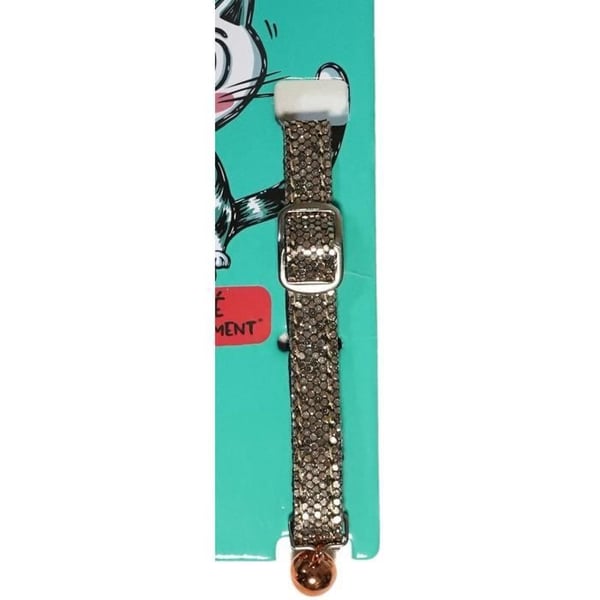 Katthalsband - AIME - Glittrigt Bling Bling - Röd Nylon. Silverklocka