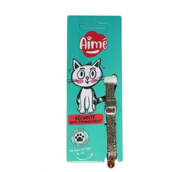 Katthalsband - AIME - Glittrigt Bling Bling - Röd Nylon. Silverklocka Katthalsband - AIME - Glittrigt Bling Bling - Röd Nylon. Silverklocka